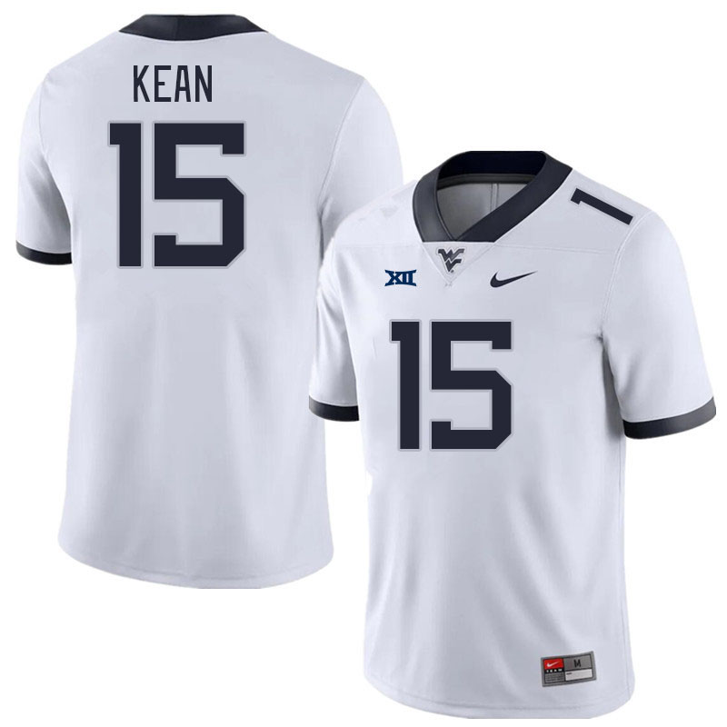 Men #15 Scott Kean West Virginia Mountaineers College Football Jerseys Stitched Sale-White